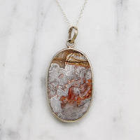 Incredible Laguna Lace Agate & Sterling Silver Pendant