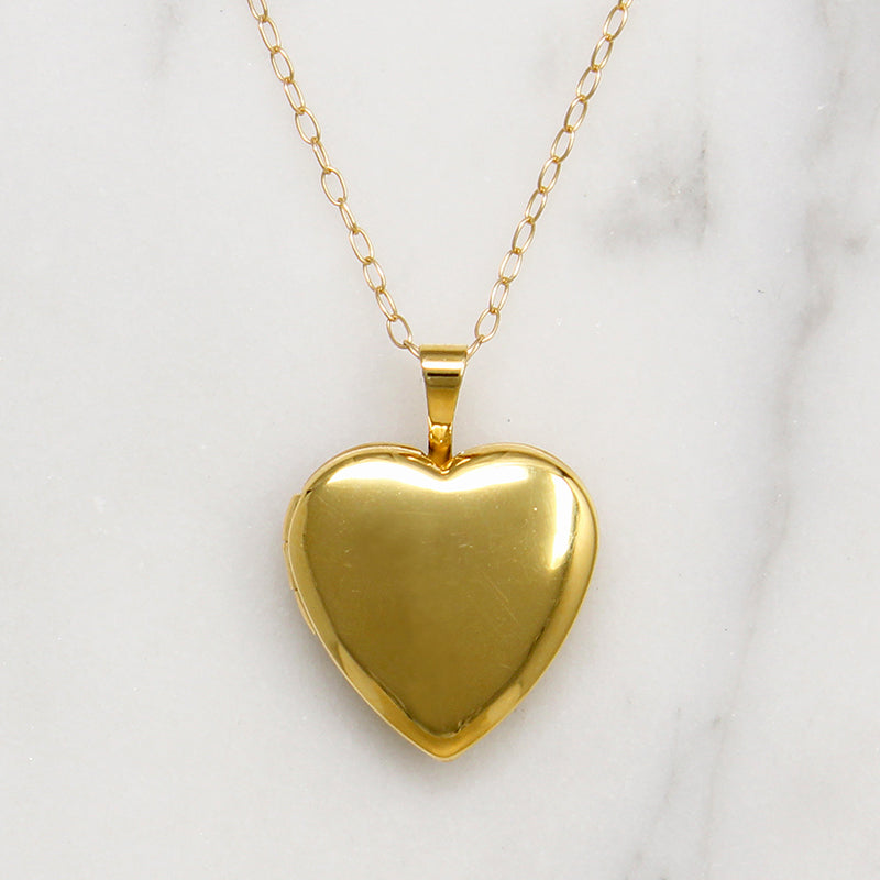 Glossy Gold Fill Heart Locket