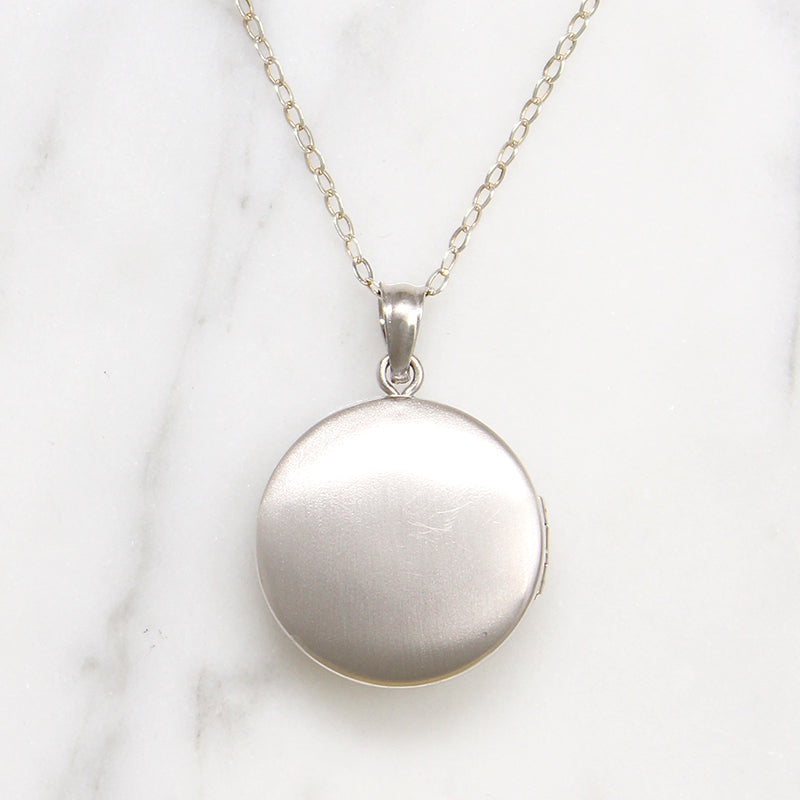 Star-Set Diamond in Sterling Silver Round Locket