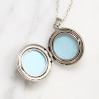 Star-Set Diamond in Sterling Silver Round Locket
