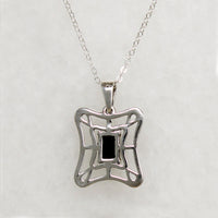Sterling Silver Web Necklace with Onyx 