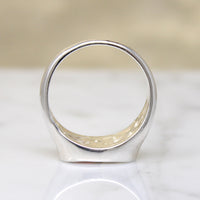 Funky Sterling Signet Ring with Garnet Accent