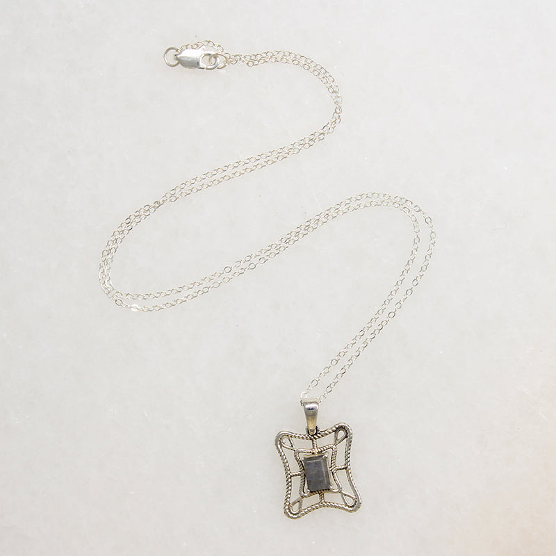 Labradorite & Sterling Silver Web Necklace