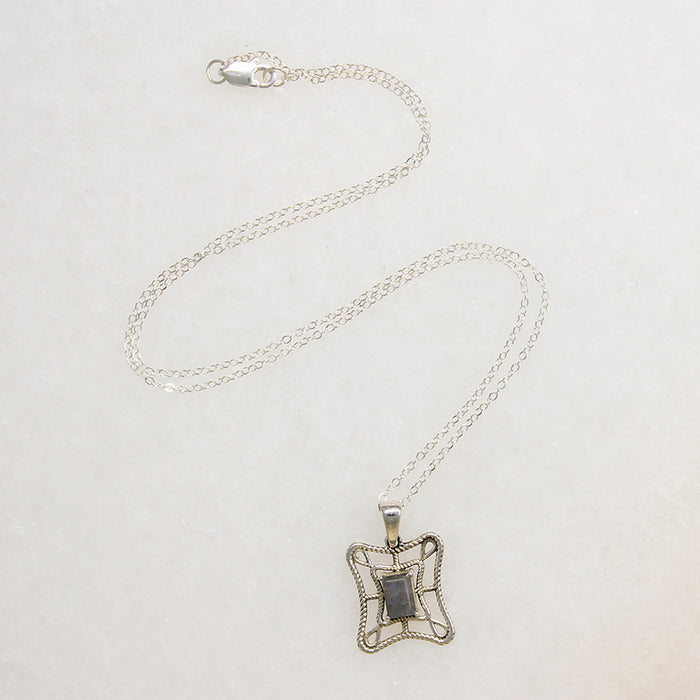 Labradorite & Sterling Silver Web Necklace