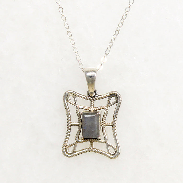 Labradorite & Sterling Silver Web Necklace