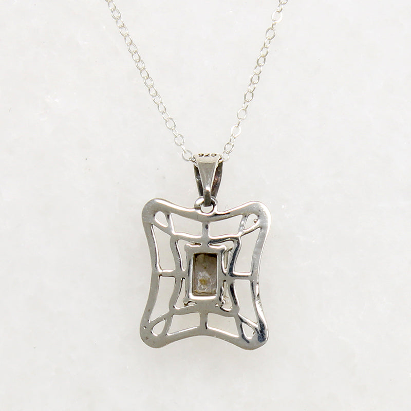 Labradorite & Sterling Silver Web Necklace