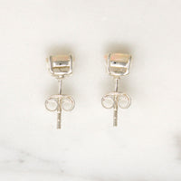 Iridescent Opals in Sterling Silver Artisan Stud Earrings