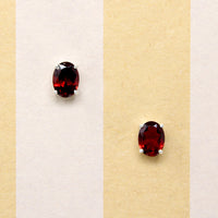 Decadent Red Garnet in Sterling Silver Artisan Stud Earrings
