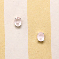 Pretty in Pink Quartz in Sterling Silver Artisan Stud Earrings