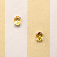Sunny Citrine in Sterling Silver Artisan Stud Earrings