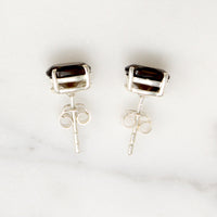 Subtle Smoky Quartz in Sterling Silver Artisan Stud Earrings