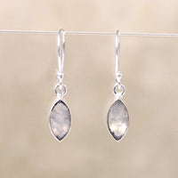 Labradorite Navette Sterling Silver Artisan Drop Earrings