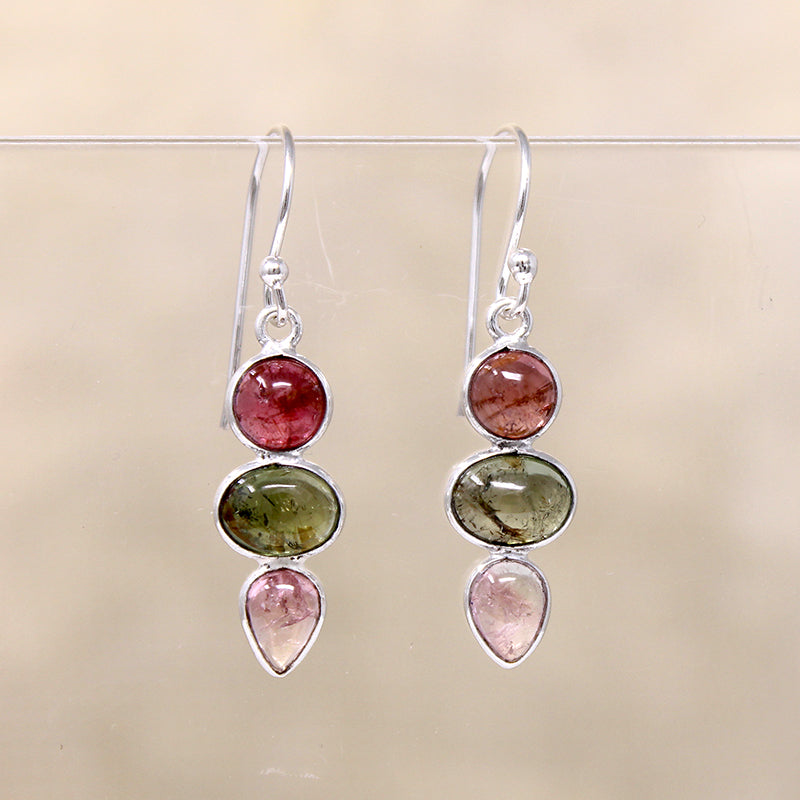 Summertime Tourmaline & Sterling Silver Artisan Drop Earrings