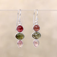 Summertime Tourmaline & Sterling Silver Artisan Drop Earrings