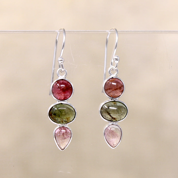 Summertime Tourmaline & Sterling Silver Artisan Drop Earrings