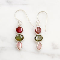 Summertime Tourmaline & Sterling Silver Artisan Drop Earrings