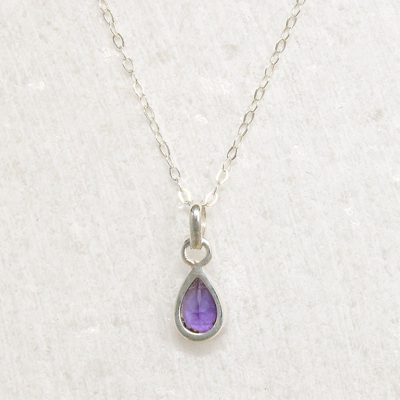 Amethyst Teardrop in Sterling Silver Artisan Necklace
