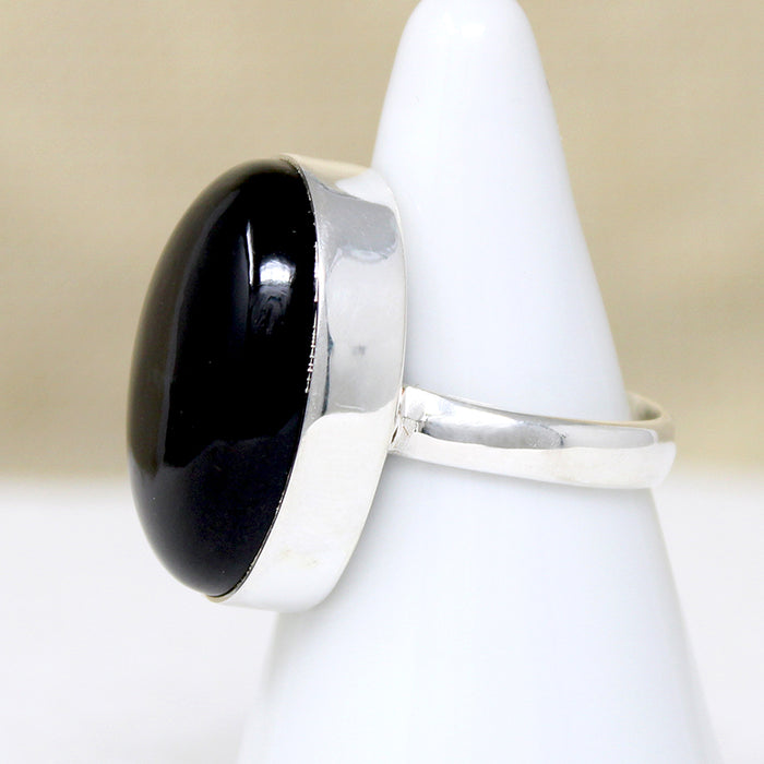 Moody Black Onyx & Sterling Silver Artisan Ring