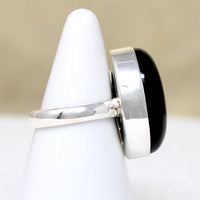Moody Black Onyx & Sterling Silver Artisan Ring