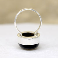 Moody Black Onyx & Sterling Silver Artisan Ring