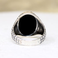 Fierce Black Onyx & Sterling Silver Artisan Signet Ring
