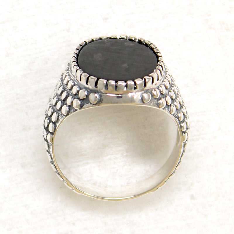 Fierce Black Onyx & Sterling Silver Artisan Signet Ring