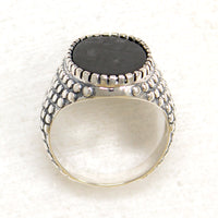 Fierce Black Onyx & Sterling Silver Artisan Signet Ring