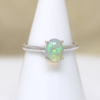 Enchanting Opal in Sterling Silver Artisan Solitaire Ring
