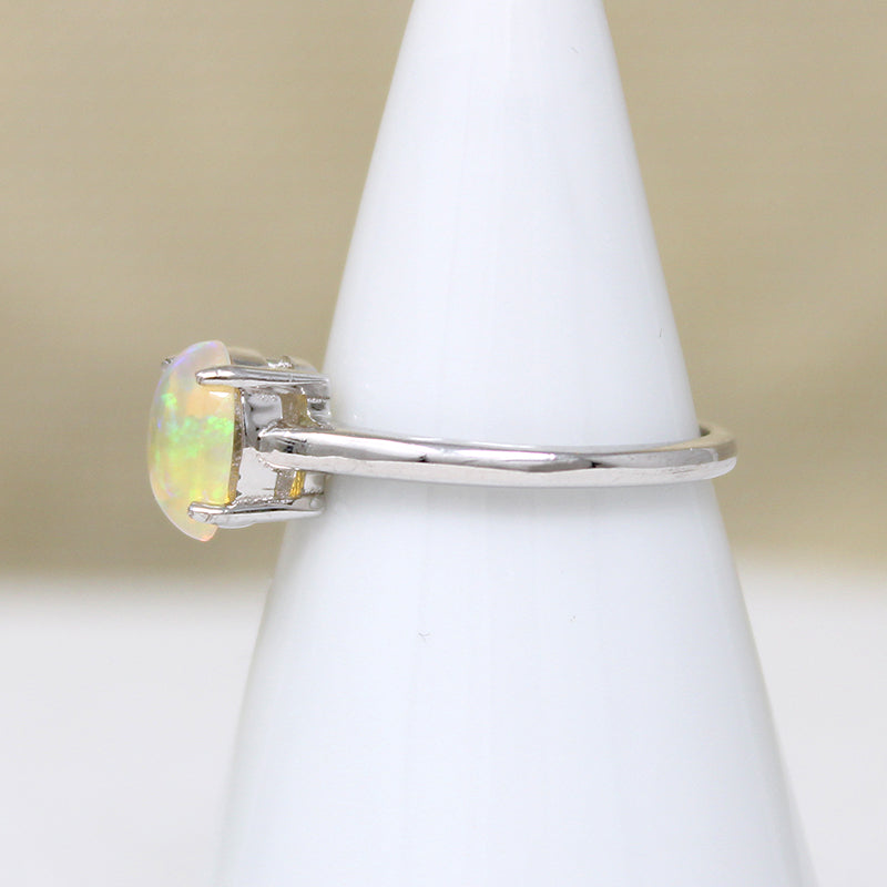Enchanting Opal in Sterling Silver Artisan Solitaire Ring
