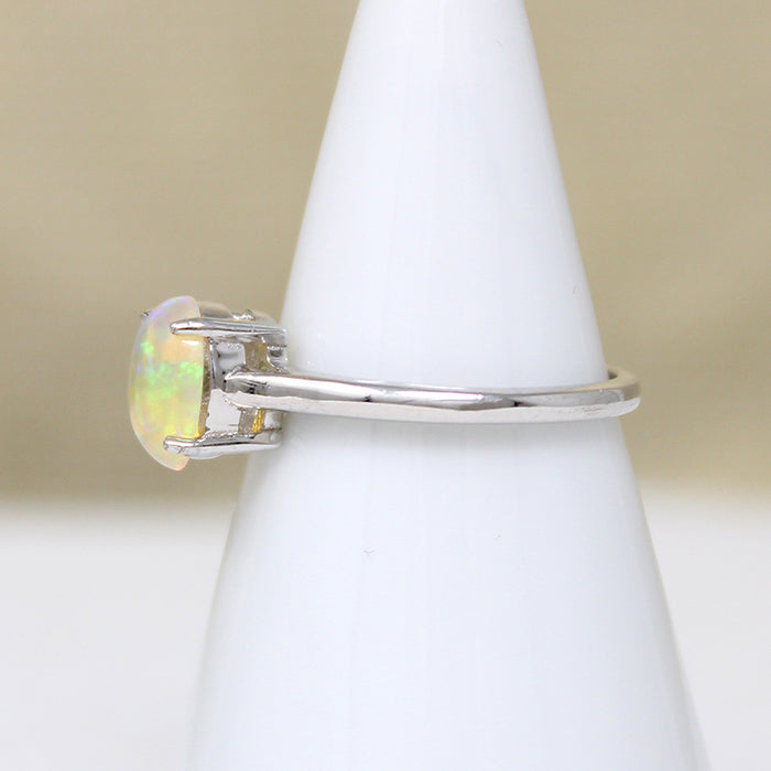 Enchanting Opal in Sterling Silver Artisan Solitaire Ring