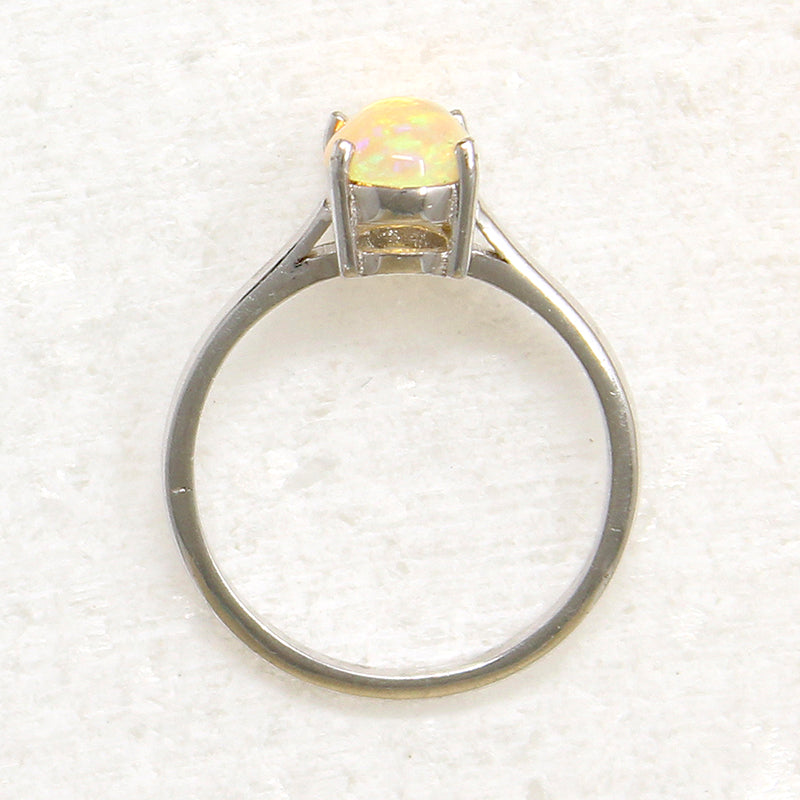 Enchanting Opal in Sterling Silver Artisan Solitaire Ring