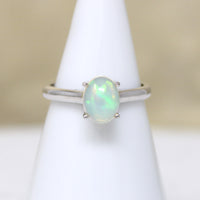 Exquisite Opal in Sterling Silver Artisan Solitaire Ring