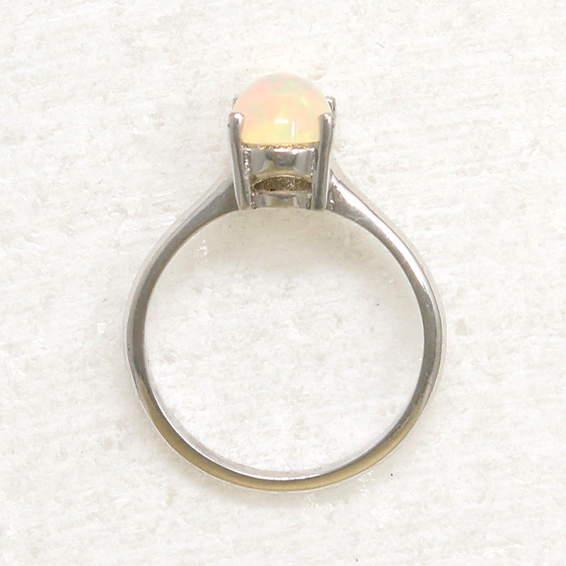 Exquisite Opal in Sterling Silver Artisan Solitaire Ring