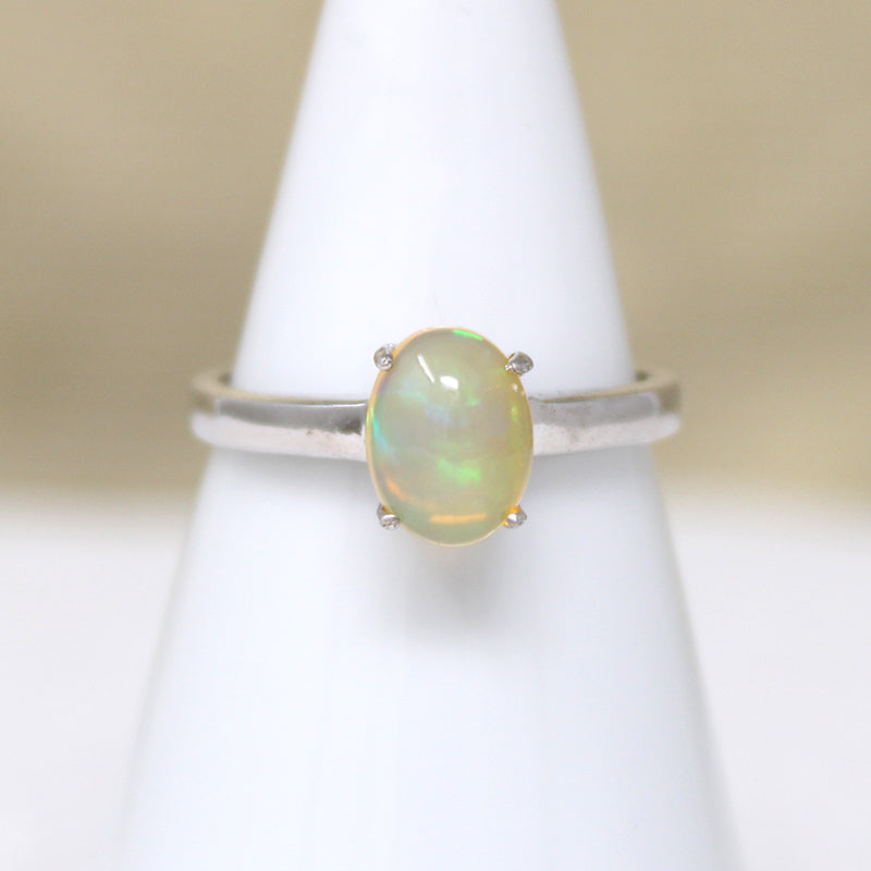 Magical Opal in Sterling Silver Artisan Solitaire Ring