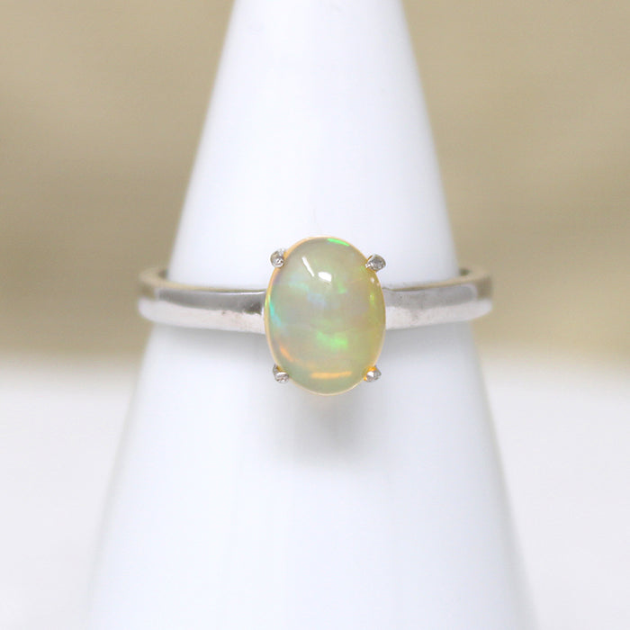 Magical Opal in Sterling Silver Artisan Solitaire Ring