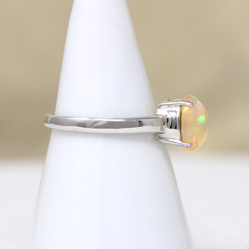 Magical Opal in Sterling Silver Artisan Solitaire Ring