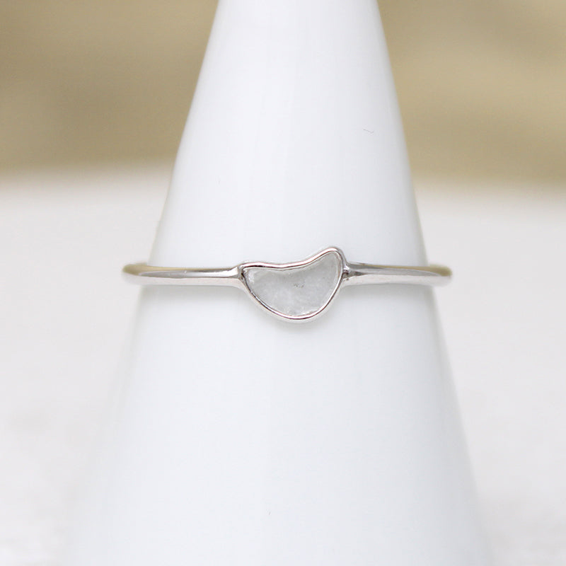 Dainty Rose Cut Diamond & Sterling Silver Artisan Solitaire Ring