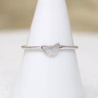Dainty Rose Cut Diamond & Sterling Silver Artisan Solitaire Ring