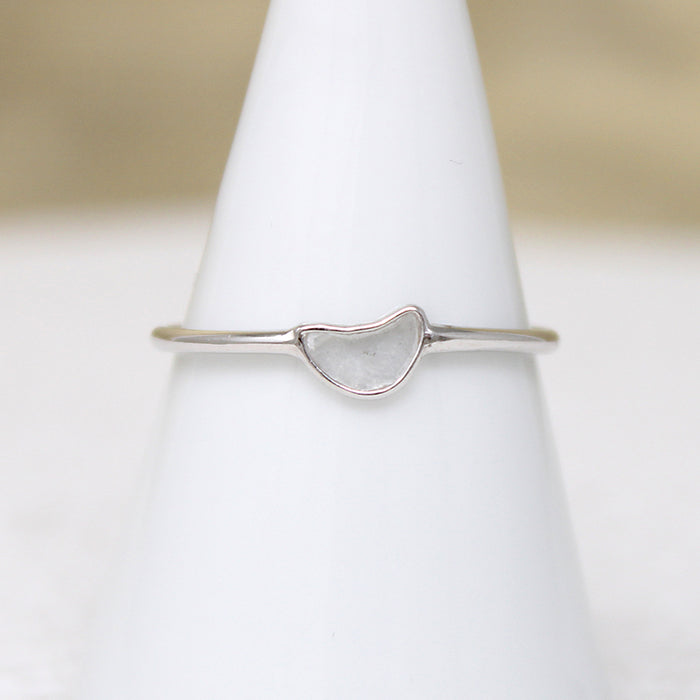 Dainty Rose Cut Diamond & Sterling Silver Artisan Solitaire Ring