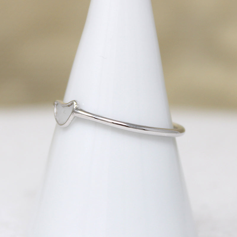 Dainty Rose Cut Diamond & Sterling Silver Artisan Solitaire Ring