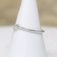 Dainty Rose Cut Diamond & Sterling Silver Artisan Solitaire Ring