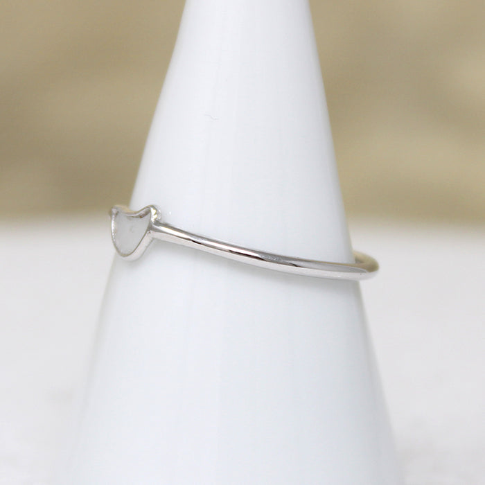 Dainty Rose Cut Diamond & Sterling Silver Artisan Solitaire Ring