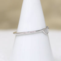 Dainty Rose Cut Diamond & Sterling Silver Artisan Solitaire Ring
