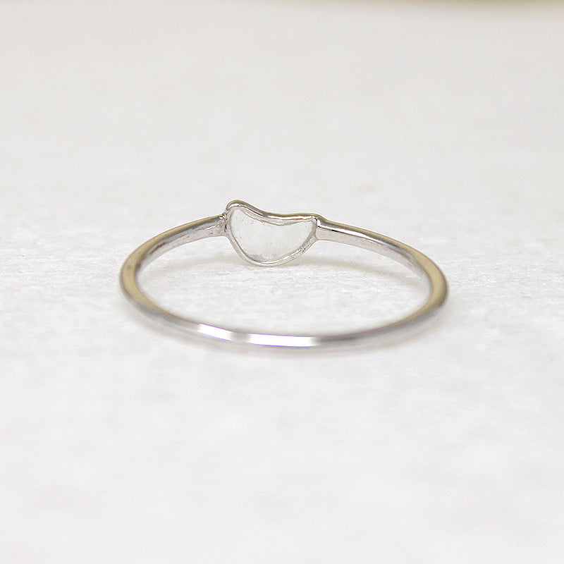 Dainty Rose Cut Diamond & Sterling Silver Artisan Solitaire Ring
