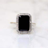 Rectangular Onyx in Sterling Silver Ring