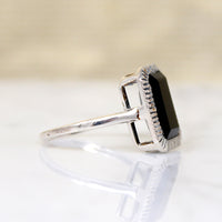 Rectangular Onyx in Sterling Silver Ring