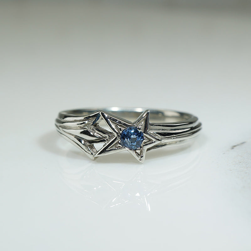 Shooting Star Old Mine Cut Sapphire Ring by 720