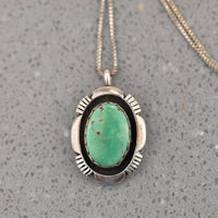 Stunning Turquoise & Sterling Silver Shadowbox Pendant by L.M. Nez