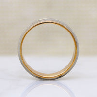 Two-Tone Gold NOS Geometric Bright Cut Band