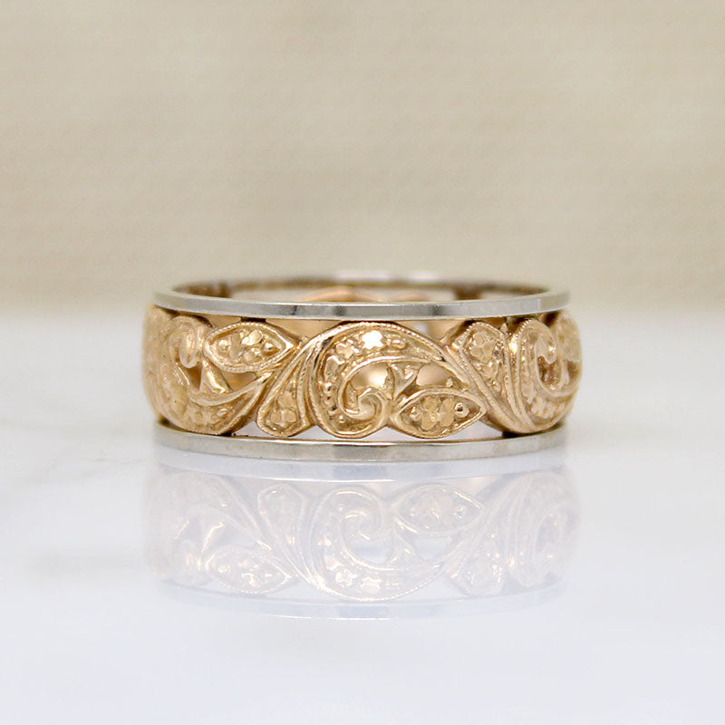 Lush Two-Tone Openwork Paisley Motif NOS Band